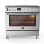 بوتاجاز زانوسي تيست ماكس 90سم ايرفراير+مروحة تبريد وفرن+تايمر+حوامل زهر+امان كامل ستانلس ZCG97326XA