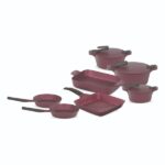 طقم جرانيت 14ق (20-24-28) جريل 28 + 2 مقلايه (22-26) + طاجن 31 + 4 مسكات ارتيسان نبيتى بيركس