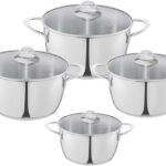 طقم موديرنا حلة 8 ق غطاء زجاج ( 16-18-22-26)