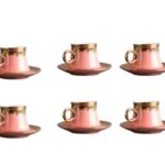 طقم قهوة بالطبق  ألوان