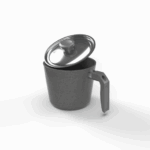 ⁦كسروله توب شيف 16 مدور رمادي⁩ - الصورة ⁦2⁩