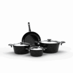 طقم توب شيف 7ق مدور اسود(18-20-24)مقلاية24