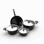 ⁦طقم توب شيف 7ق مدور اسود(18-20-24)مقلاية24⁩ - الصورة ⁦3⁩