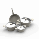 ⁦طقم توب شيف 7ق مدور بيج(18-20-24)مقلاية24⁩ - الصورة ⁦3⁩