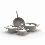 ⁦طقم توب شيف 7ق مدور بيج(18-20-24)مقلاية24⁩ - الصورة ⁦2⁩