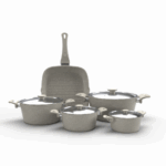 طقم توب شيف 9 قطعه مدور بيج ( 18 / 24 / 20 / 28 ) 28 جريل