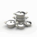 ⁦طقم توب شيف  10 قطعه مدور بيج  (  18 / 20 / 22 / 24 / 28 )⁩ - الصورة ⁦2⁩