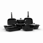 طقم توب شيف12ق مدور اسود(18-20-24-28)مقلاية22-26-صنية-30جريل28