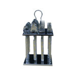 طقم معلقة وشوكه استانلس اصلى  24 ق على استاندST1-4