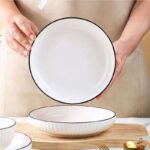 ⁦طقم فطار بورسلين 6ق بومبية ابيضض مضلع⁩ - الصورة ⁦3⁩