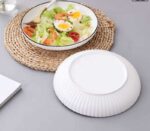 ⁦طقم فطار بورسلين 6ق بومبية ابيضض مضلع⁩ - الصورة ⁦2⁩