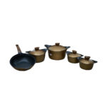 حلة جرانيت 9 ق موديل كورى حلة 32 سم + ووك KAZAN / Gold