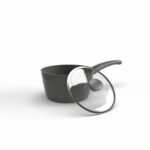 ⁦كسروله توب شيف 18 مدور رمادى غطاء بيركس⁩ - الصورة ⁦2⁩