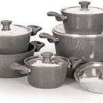 طقم توب شيف  10 قطعه مدور رمادي  (  18 / 20 / 22 / 24 / 28 )