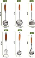 ⁦طقم توزيع استيل يد خشب   MAS-009⁩ - الصورة ⁦4⁩