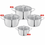 طقم حلة تيفال زهران 8ق ( 28-24-20-18) اسنشال غطاء زجاج