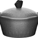 حلة داى كاست 24 سم رمادىHomi Plus Die-Cast Pot 24 cm Gray