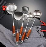 طقم توزيع استيل يد خشب   MAS-009