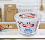 علبة ثلاجة بيركس مدورة غويطة 1.10 لتر 15 سم بغطاء شفاف