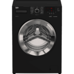 غسالة ملابس بيكو فول اتوماتيك (تحميل امامي) 8ك  1200لفة ديجيتال انفرتير بخار اسود باب كبير كروم WTV 8612 XBCI