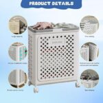 ⁦باسكت غسيل بيج مربع قابل للطي بالعجل ABDO-37-46/39-6⁩ - الصورة ⁦2⁩