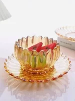 طقم خشاف زجاج 12ق بالطبق جولد ABDO-22-125A/26-84B/32-441