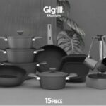 حلة تيتانيوم 15 ق حلة 28 سم بغطاء تيتانيوم GIGILLI / GREY