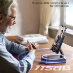 ⁦سماعة بلوتوث Joyroom مع حامل موبايل – موديل JR-MH01 – لون أسود - ACC⁩ - الصورة ⁦3⁩