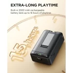 ⁦سماعة بلوتوث Joyroom مع حامل موبايل – موديل JR-MH01 – لون أسود - ACC⁩ - الصورة ⁦5⁩