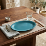 ⁦سرفيس بيضاوي 36 سم لايف ستايل -بترولي Lifestyle Serving Platter 36 cm - Teal⁩ - الصورة ⁦2⁩