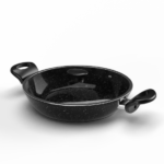 ⁦طبق بيض توب شيف 30 مدور اسود بغطاء زجاجى فريم استانلس⁩ - الصورة ⁦3⁩