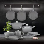 طقم توب شيف 21 رمادى ( ح 30-26-24-20-18/م 24 ووك28/جريل28/لبانة16/ص30/كريب/30طبق بيض22/28 )