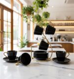 ⁦فنجان قهوة 3003 استاند ويفى مدهب مربع⁩ - الصورة ⁦2⁩