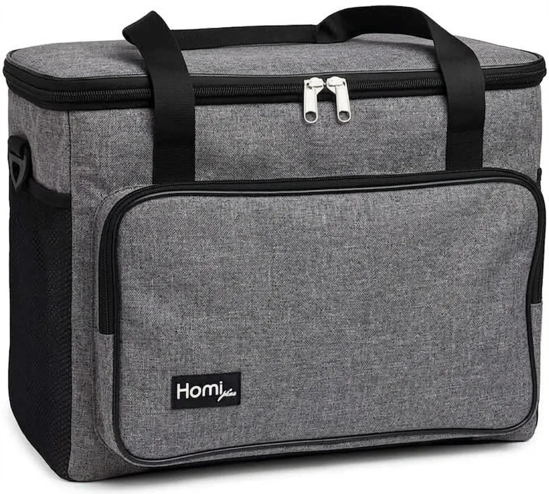 Gemini_Generated_Image_pc8yo7pc8yo7pc8y هومى بلس شنطة حفظ مربعة بجيب 40 لتر رمادىHomi Plus Square Thermal bag with pocket 40 L - Gray - الصورة 1