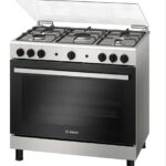 بوتاجاز بوش 5 شعله 90سم إشعال ذاتي أمان كامل فرن سعة 147لتر شواية مروحة استانلس ستيل HGV1F8Y52S