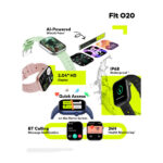 ⁦ساعة سمارت ايتل اسود Fit ISW-O20⁩ - الصورة ⁦5⁩