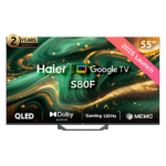 شاشة هاير 55بوصة بريسيفر داخلي -QLED H55S80F